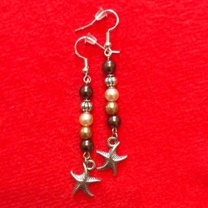 NWT, Handmade by A Charmed Life.Starfish Dangle Earrings
